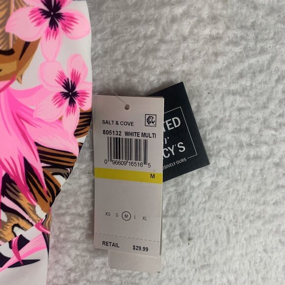 Salt + Cove Tankini Top Women's Medium Multicolor Tropical Stretch V-Wire S9454 - Picture 3 of 8
